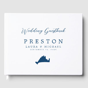 Navy Blue Martha's Vineyard Wedding Guest Book
