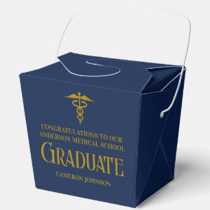 Navy Blue Medical School Graduation Party Fortune Favor Box