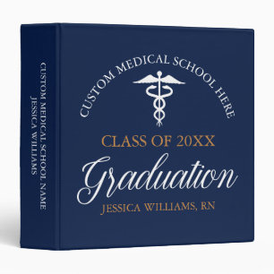 Navy Blue Medical School Graduation Photo Album Binder