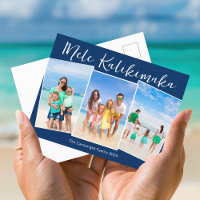 Navy Blue Mele Kalikimaka 3 Family Photo Christmas