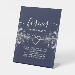 Navy Blue Memorial Table Pedestal Sign