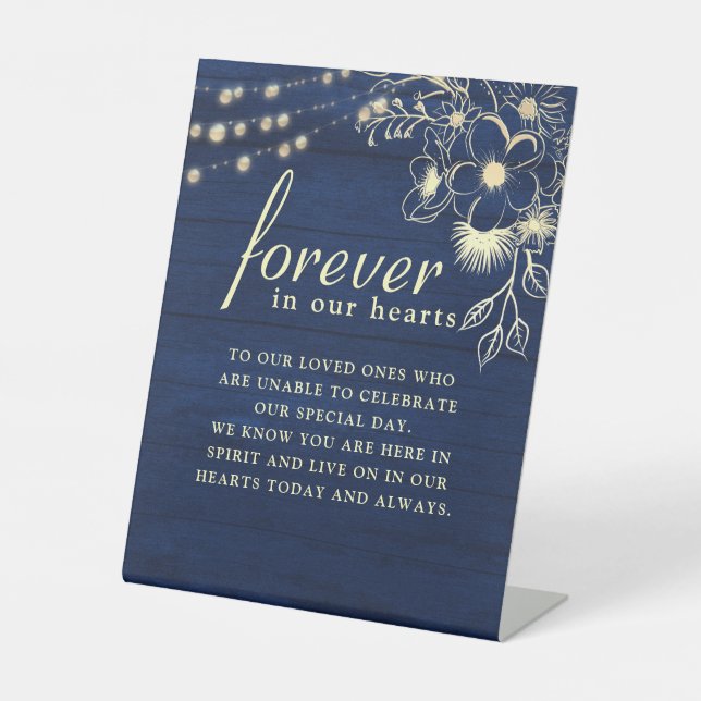 Navy Blue Memorial Wedding Sign (Front)