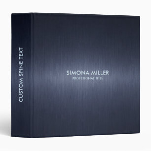 Navy Blue Metallic Background Binder