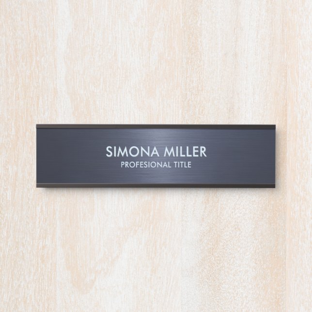 Navy Blue Metallic Background  Door Sign (Front)