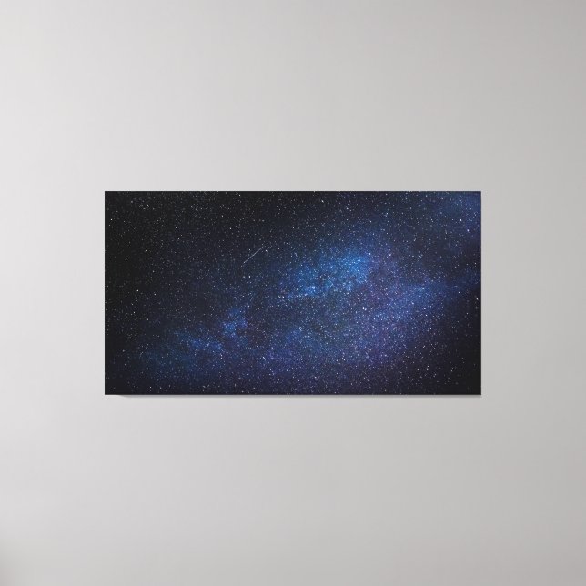 Navy Blue Milky way Night sky Galaxy Photo Canvas Print (Front)