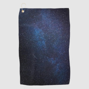Navy Blue Milkyway Nightsky Galaxy Photograph Golf Towel