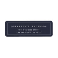Navy Blue Minimalist Clean Border Address Label
