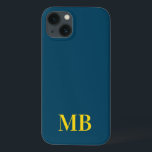 Navy Blue Minimalist Modern Initial Monogram iPhone 13 Case<br><div class="desc">Navy Blue Minimalist Modern Initial Monogram Phone Case. Create your own personalized iPhone Case with custom initial name.</div>