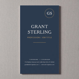 Navy Blue Minimalist Modern Professional Business Card