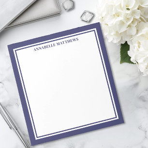 Navy Blue Minimalist Monogram Notepad