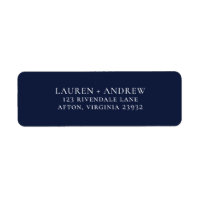 Navy Blue Minimalist Return Address Label
