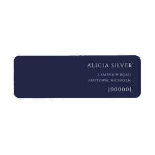 Navy Blue Minimalist Return Address Labels