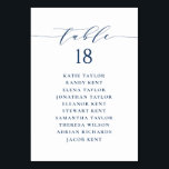 Navy Blue Minimalist Script Wedding Seating Plan Table Number<br><div class="desc">Customizable table number seating plan. It features a navy blue whimsical script and classic typography. Personalize by adding your own details. This minimalist table seating plan is perfect for weddings,  baby showers,  bridal showers,  birthdays,  and so much more.</div>