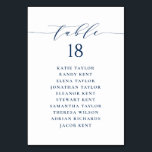 Navy Blue Minimalist Script Wedding Seating Plan Table Number<br><div class="desc">Customizable table number seating plan. It features a navy blue whimsical script and classic typography. Personalize by adding your own details. This minimalist table seating plan is perfect for weddings,  baby showers,  bridal showers,  birthdays,  and so much more.</div>
