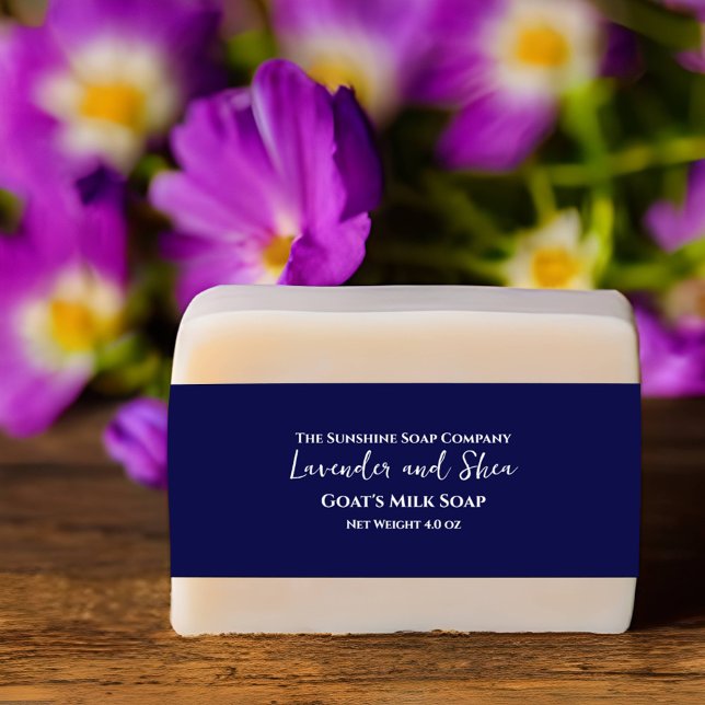 Navy Blue Minimalist Soap Belly Band Invitation Belly Band (Creator Uploaded)