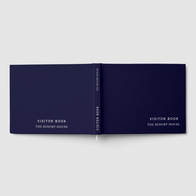 Navy Blue Minimalist | Vacation Rental Guest Book (Full)