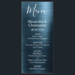 Navy Blue Modern and Elegant Wedding Menu<br><div class="desc">Navy Blue Modern Faux Metallic Stainless Steel Wedding Menu. This girly modern Navy Blue Script Wedding Menu can be customized to include the names of the Bride and Groom, the wedding date and the wedding dinner menu options. This Menu is part of a matching wedding collection and additional matching items...</div>