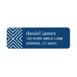 Navy Blue Modern Bar Mitzvah Address Label<br><div class="desc">This personalized patterned address label features a modern pattern and your name and address.  Add your information on the template form.</div>