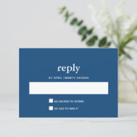 Navy Blue Modern Bar Mitzvah II Postcard Reply