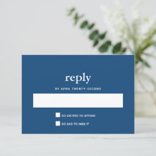 Navy Blue Modern Bar Mitzvah II Postcard Reply