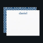 Navy Blue Modern Bar Mitzvah Thank You Card<br><div class="desc">This trendy insert card features bold lettering on the front and a modern pattern on the back.  Add your text using the template form.  Change the font,  layout and colours using the Customize feature.</div>