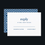 Navy Blue Modern Bar Mitzvah White Reply Card<br><div class="desc">This trendy insert card features bold lettering on the front and a modern pattern on the back.  Add your text using the template form.  Change the font,  layout and colours using the Customize feature.</div>