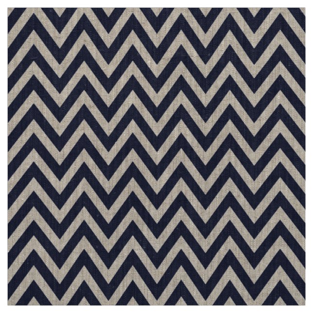 Navy Blue Modern Chevron Stripes Fabric (Swatch)
