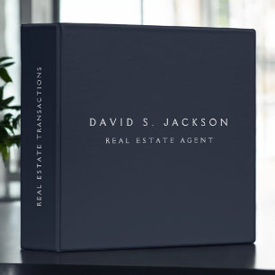 Navy Blue Modern Elegant Professional Classy Binder