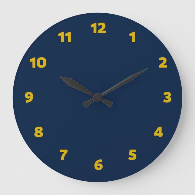 Navy blue modern large clock (Front)