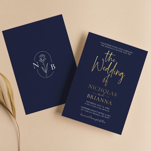 Navy Blue Modern Minimalist Classic Wedding (Creator Uploaded)
