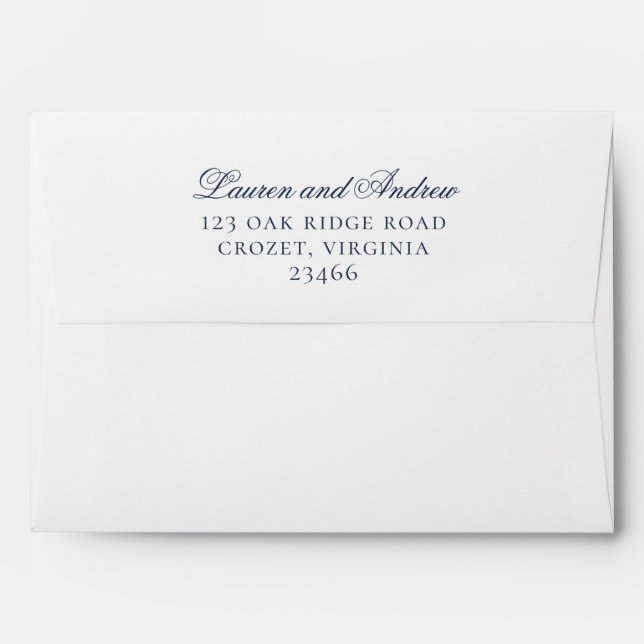 Navy Blue Modern Minimalist Envelope (Back (Top Flap))