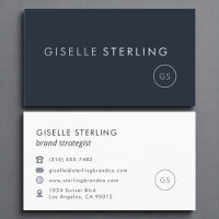 Navy Blue Modern Minimalist Monogram Luxury