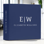 Navy Blue Modern Minimalist Monogram Name Binder<br><div class="desc">Elevate your organizational game with our Classic Elegant Modern Minimalist Monogram Name Binder. This meticulously designed binder seamlessly combines timeless sophistication with contemporary minimalism, making it an essential accessory for your professional or academic life. Crafted with precision and attention to detail, this binder not only keeps your documents organized but...</div>