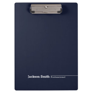 Navy blue modern minimalist personalized name clipboard