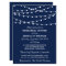 Navy Blue Modern String Lights Rehearsal Dinner