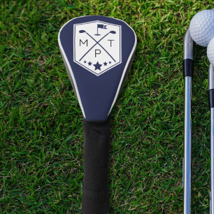 Navy Blue Monogram Golf Club Name Personalized Head Cover