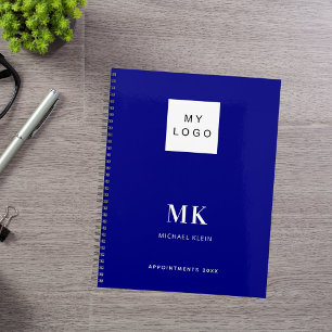 Navy blue monogram initials business 2026 planner
