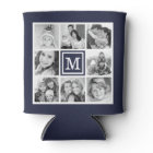 Navy Blue Monogram Instagram Photo Collage