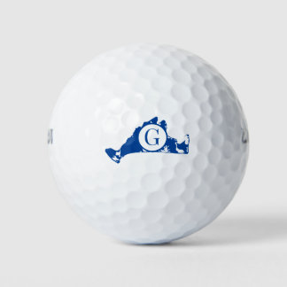 Navy Blue Monogram Martha's Vineyard  Golf Balls