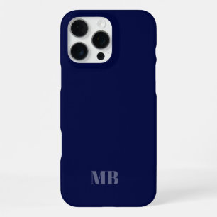 navy blue monogram name initials  iPhone 16 pro max case
