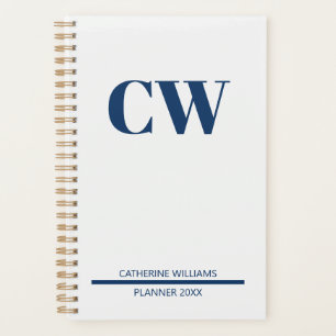 Navy Blue Monogram Personalized  Planner