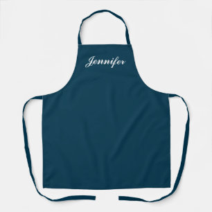 Navy Blue Monogram Script Personalized Kitchen Apron