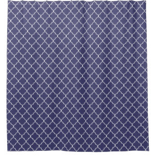 Navy Blue Moroccan Quatrefoil Pattern