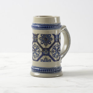 “Navy Blue Mosaic” Beer Stein