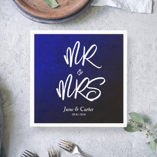 Navy Blue Mr Mrs Napkin