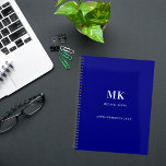 Navy blue name monogram 2025 planner<br><div class="desc">A navy blue background, white text. Personalize and add your first name, monogram initials and full name, a title year 2025 (or any year).</div>