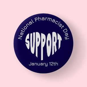 Navy Blue National Pharmacist Day 2 Inch Round Button