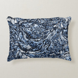 Navy Blue Nature Abstract Pattern Accent Pillow