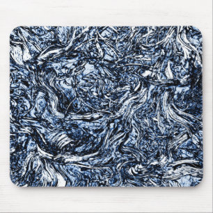 Navy Blue Nature Abstract Pattern Mouse Pad