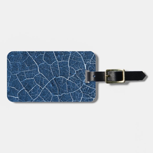Navy Blue Nature Abstract Pattern - Personalized Luggage Tag (Front Horizontal)